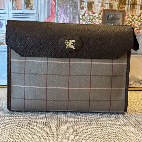 Burberry Canvas & Leather Clutch - Picture 2 of 11